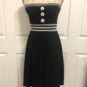 Project E Black Fit and Flare Strapless Dress
